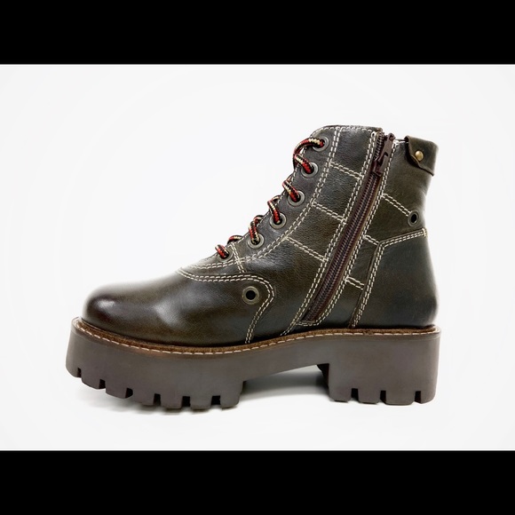 Anna Brown Combat Boot - Picture 3 of 4